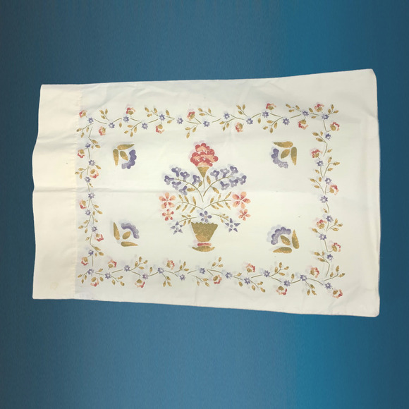 Vintage Fine Arts Stevens Museum of Folk Art Queen Flat Sheet 2 Std Pillowcases - Picture 4 of 7